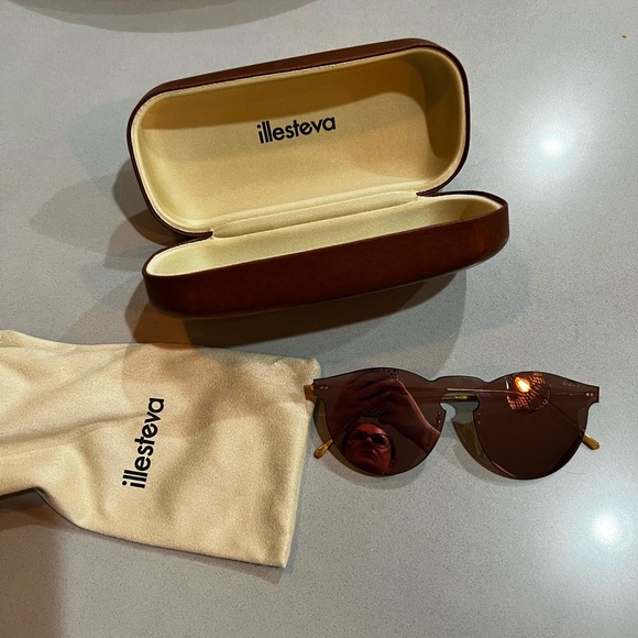 Illesteva Rimless Sunglasses - Pink Sunglasses - Mirrored Sunglasses - Womens - Picture 3 of 9